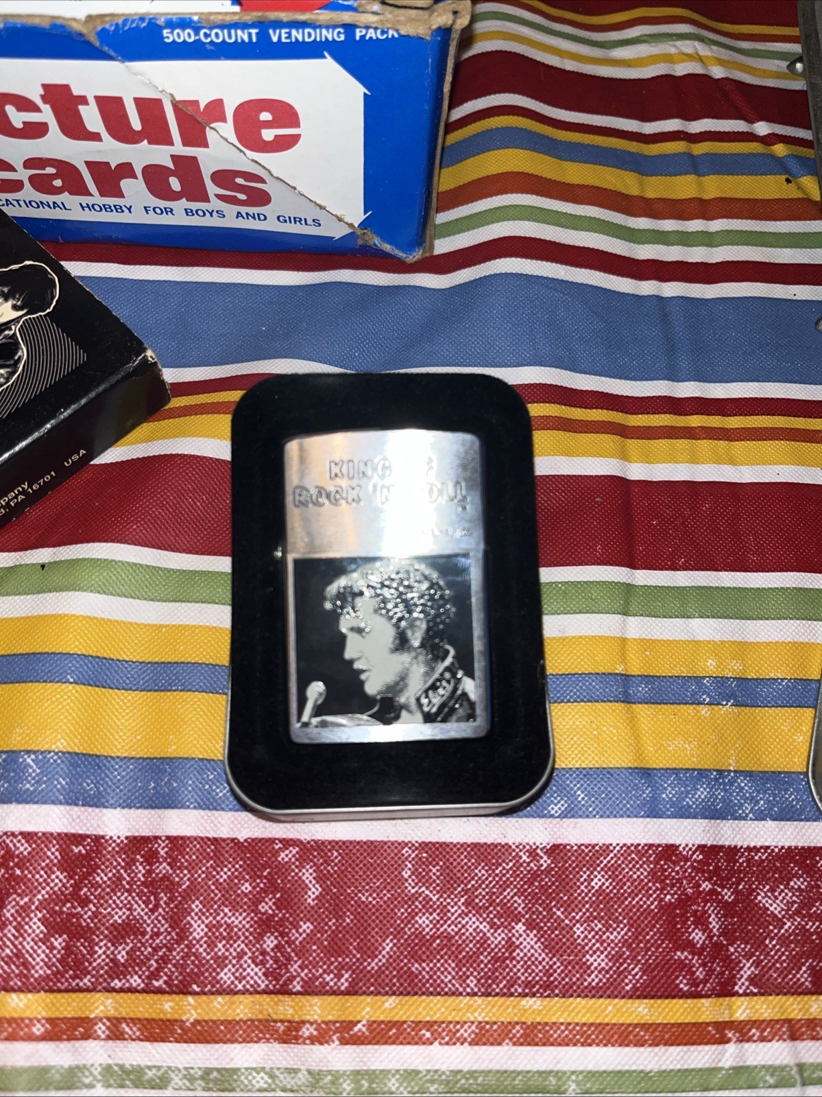 Vintage 2000 Zippo Elvis Presley Lighter King of Rock 'N Roll Collectible 