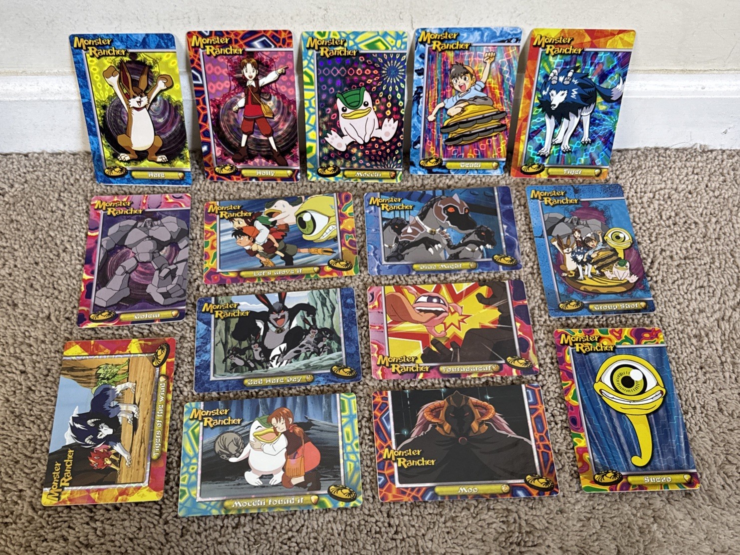 Vintage Monster Rancher Genki Collectible Vending Stickers Set (15) - Rare Holos