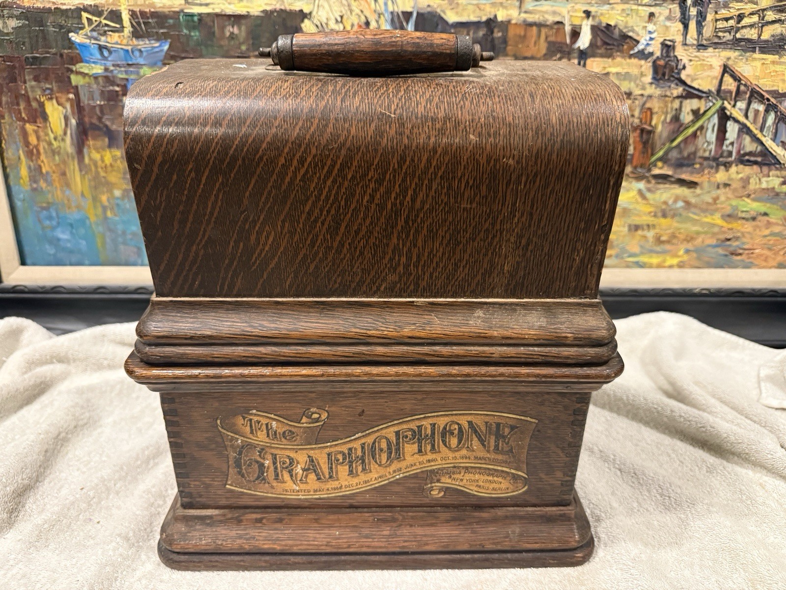 RARE 1800s COLUMBIA Type AT GRAPHOPHONE Edison Cylinder Player PHONOGRAPH