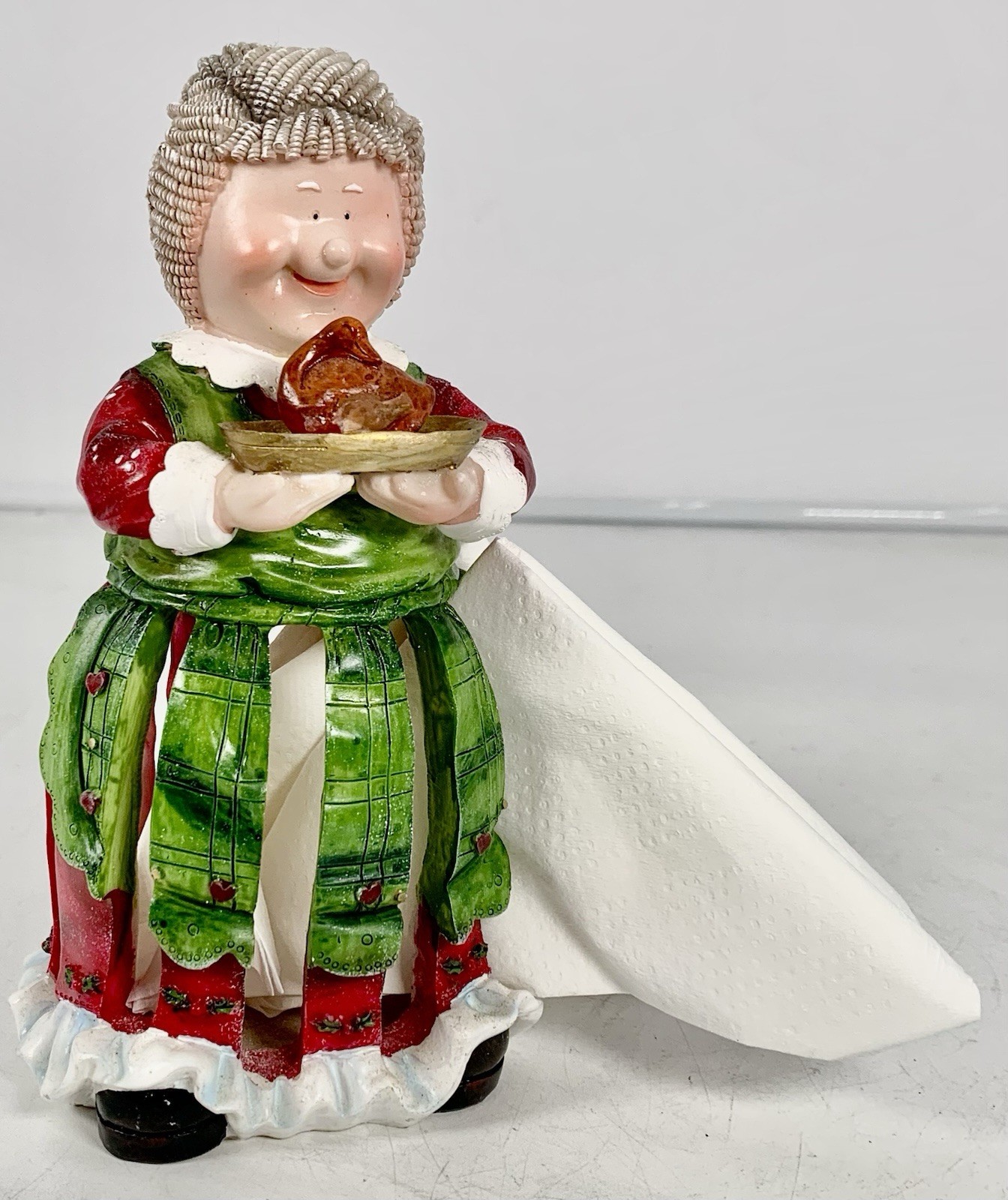 Cobble Creek Mrs. Claus/ Grandma Christmas/Thanksgiving Napkin Holder 7\