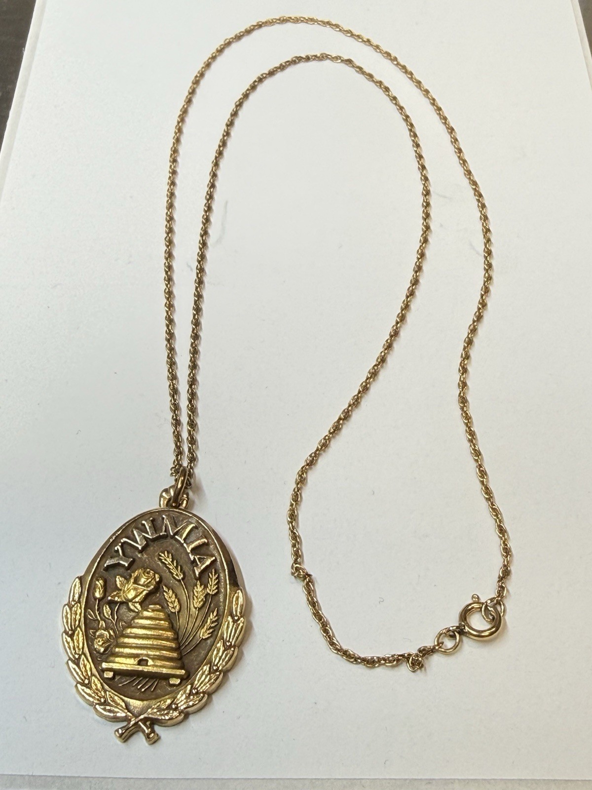 Vintage Mormon LDS Young Women Pendant YWMIA 10k Gold Filled & 14K G.F. Chain