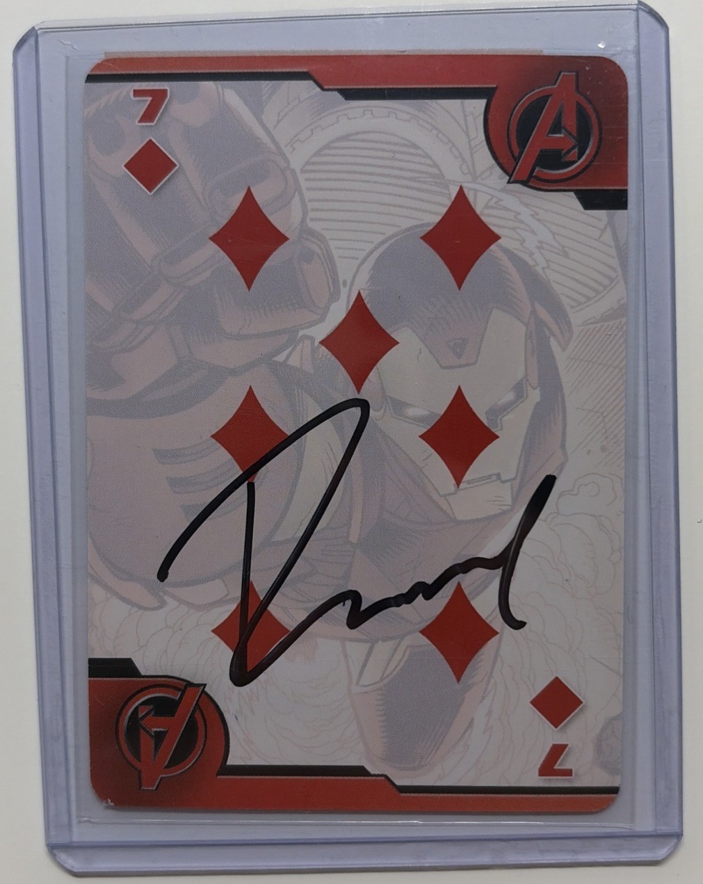 ROBERT DOWNEY JR Signed Card Autograph Iron Man/Avengers (Tony Stark) AA COA Red