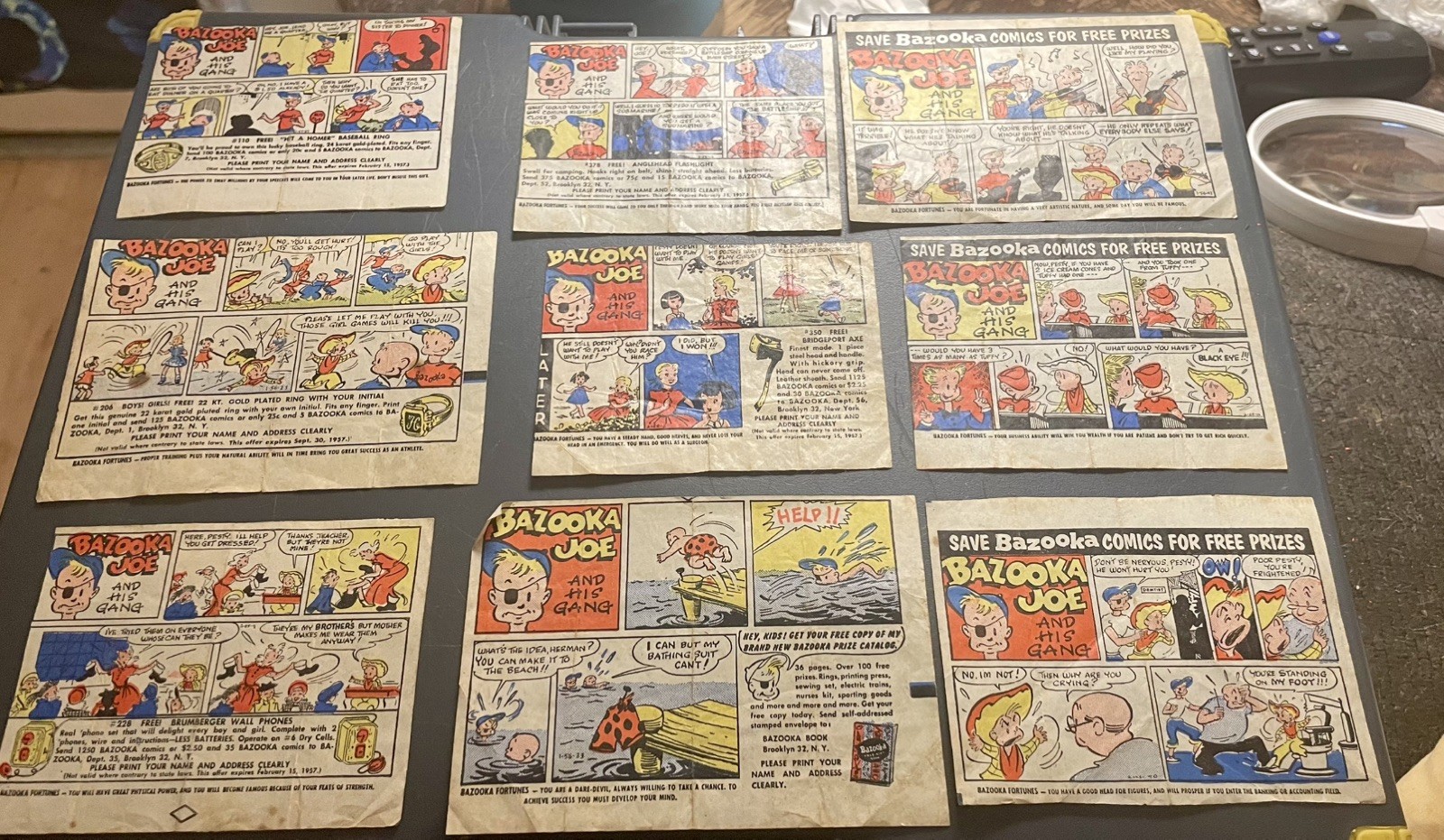 Lot of 10 1958 Bazooka Joe and His Gang Topps Bubble Gum Wax Comics