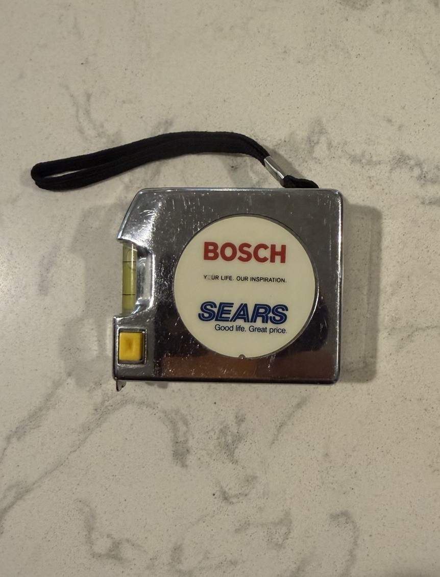 Super Rare Sears Bosch Vintage Corporate Gift Tape Measure W/ Level& Lock VTG