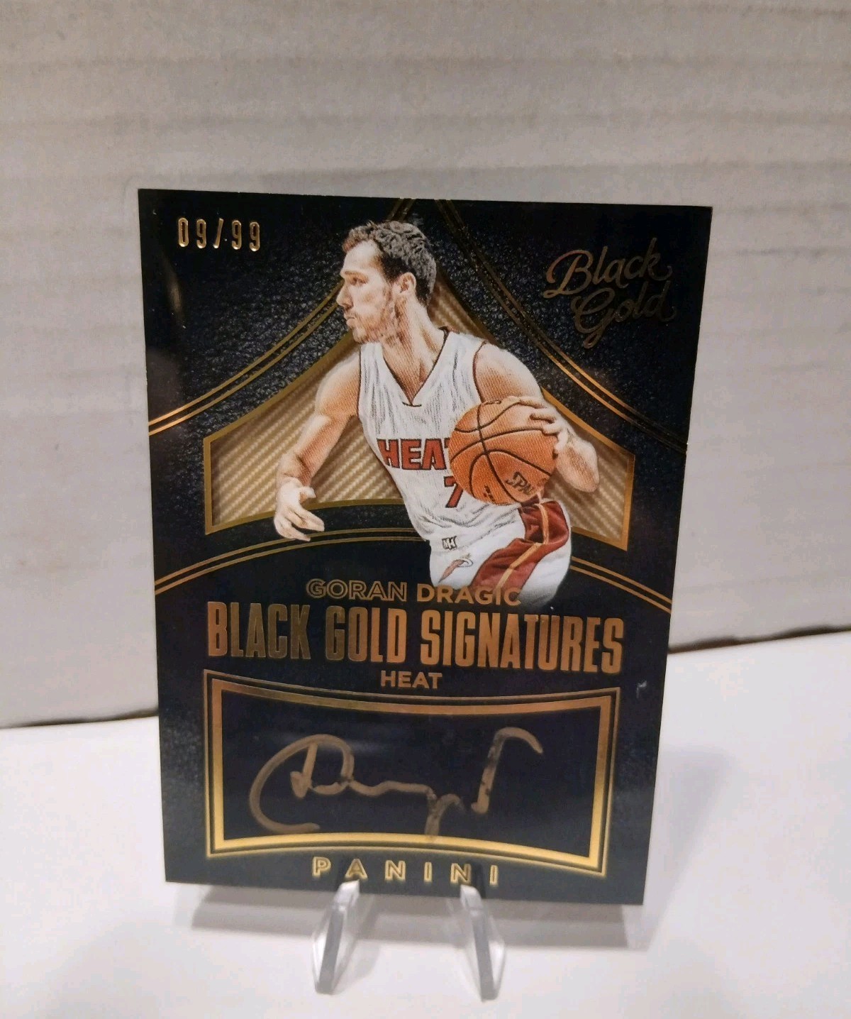 2015-2016 PANINI BLACK GOLD Goran Dragic SIGNATURES NO AUTO #BG-GDG /99 HEAT