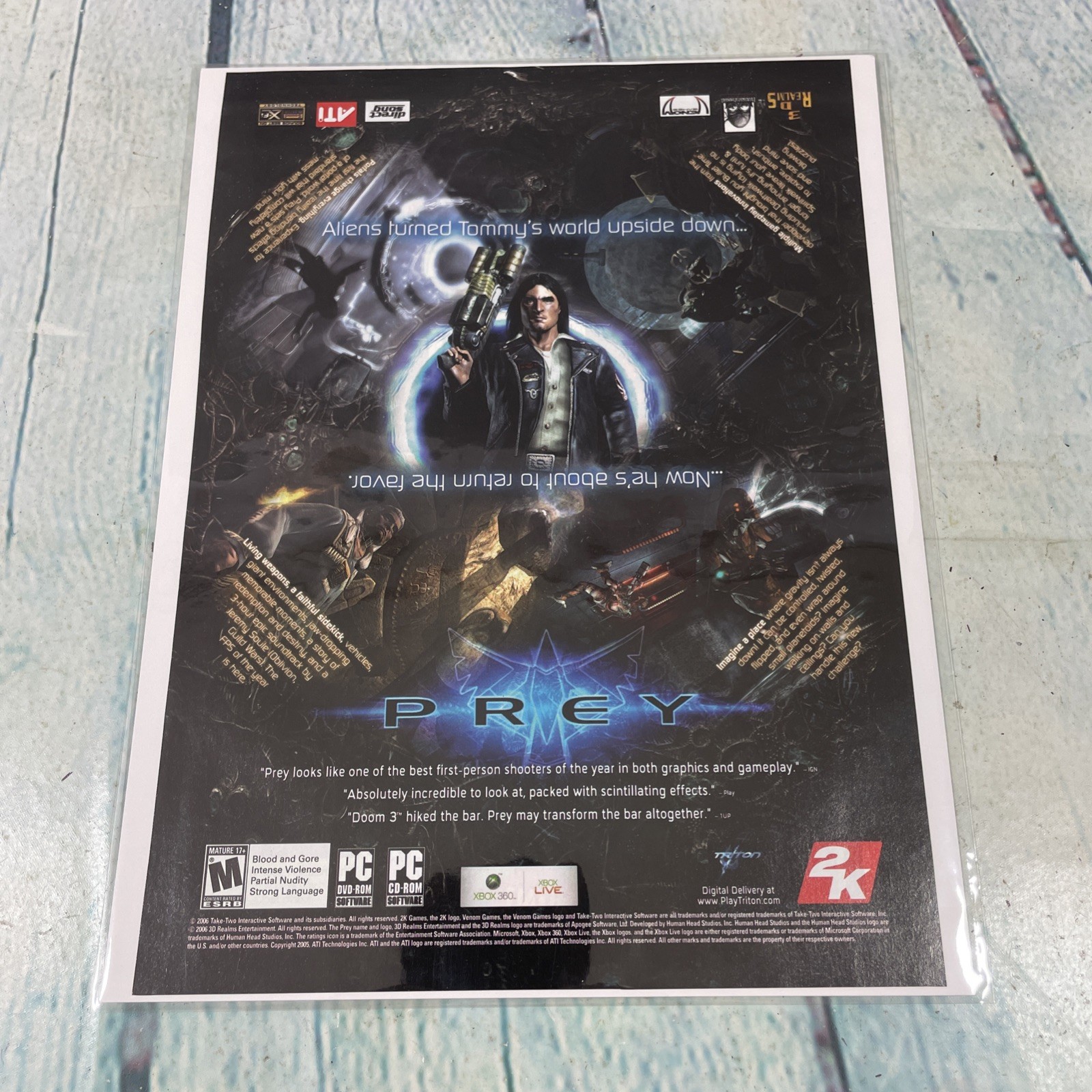 2006 PREY Video Game 2K Vintage Print Ad/Poster Pinup Promo Art Magazine Page