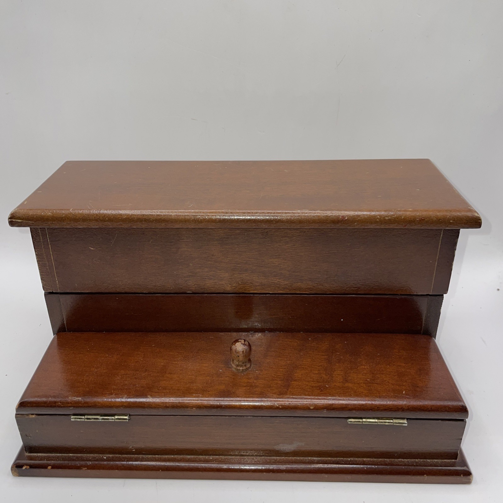 The Bombay Company Wood Desk Organizer Vintage Trinket Jewelry Letter Box