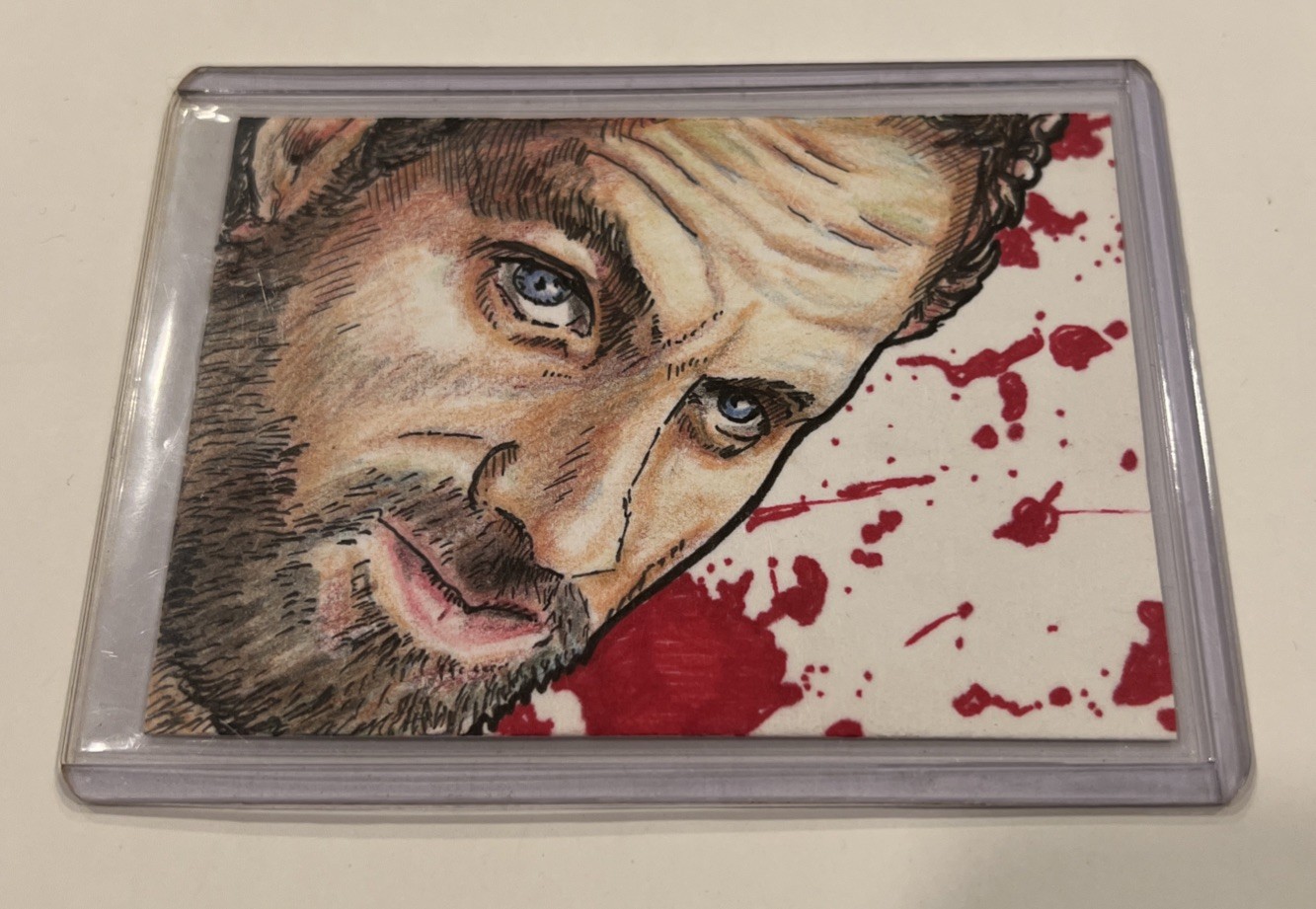 2013 Walking Dead original ACEO Sketch Card By Clay Sayre - Signed by Artist