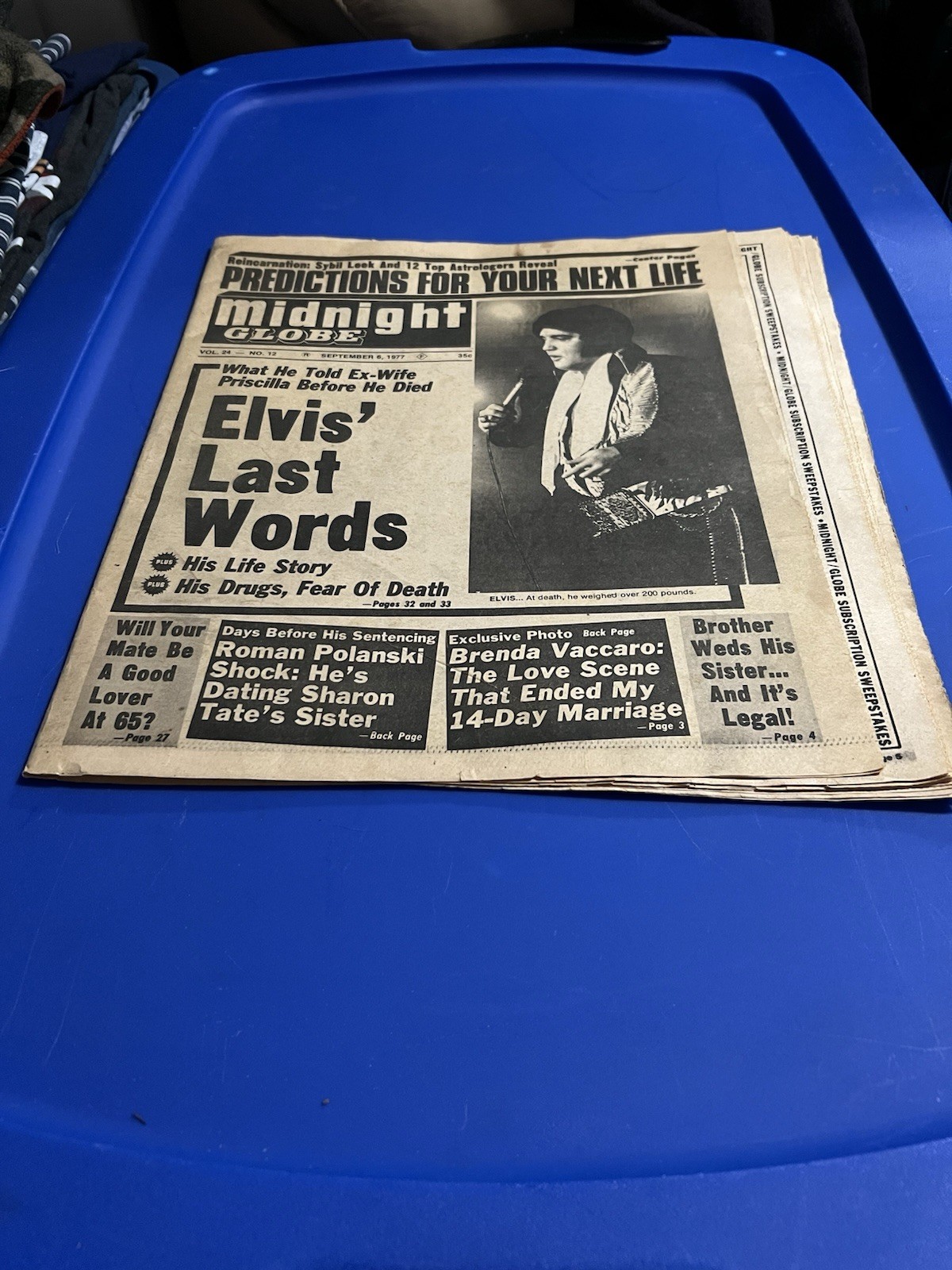 Midnight Globe September 6, 1977 Elvis’ Last Word