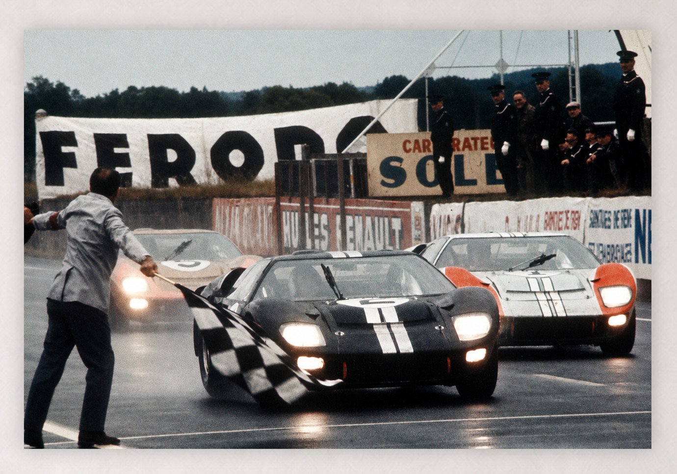 1966 LEMANS FORD WINS 1-2-3 FINISH GT40 MKII - 36X24 PHOTO REPRODUCTION PRINT