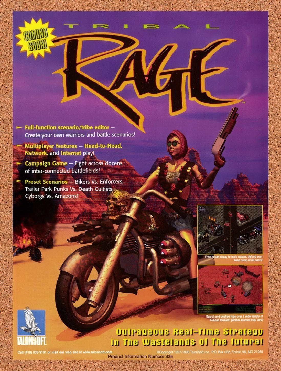 1998 Tribal Rage PC Original Advertisement / Retro Promo v3