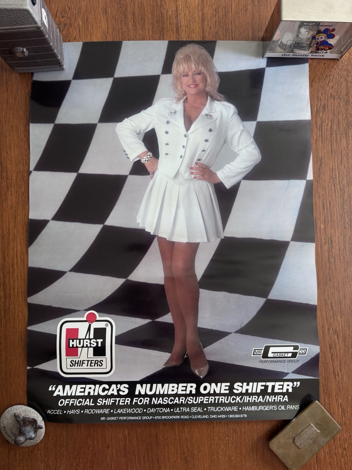 Vintage Hurst Shifters Lynda Vaughn Poster 18 x 24 Man Cave Garage Pinup Car