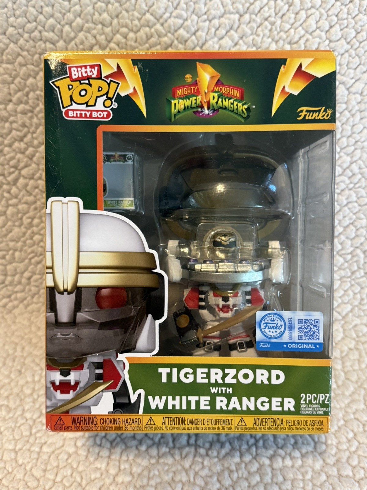 POP Bitty Bot Power Rangers Tigerzord With White Ranger (New, Read)