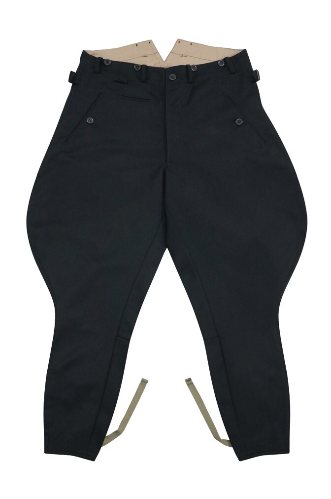 WW2 German Allgemeine Elite M32 Officer/General Black Gabardine Breeches