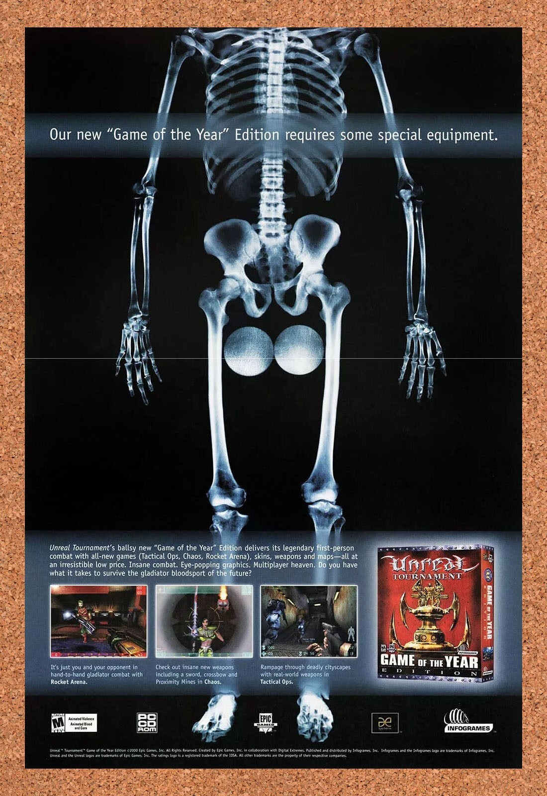 Unreal Tournament 2 PC Original 2001 Vintage Ad - Video Game Promo