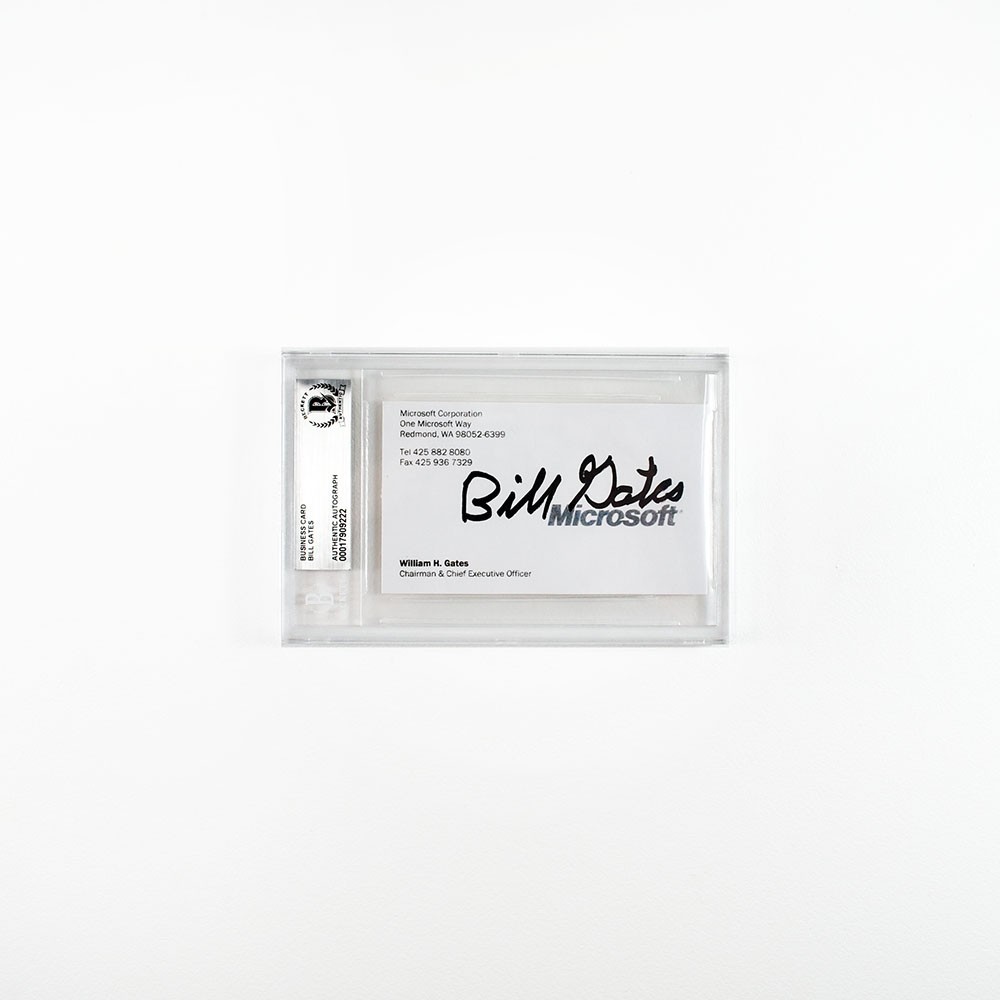 Bill Gates Microsoft Autographed Signed Business Card Certified Authentic BAS