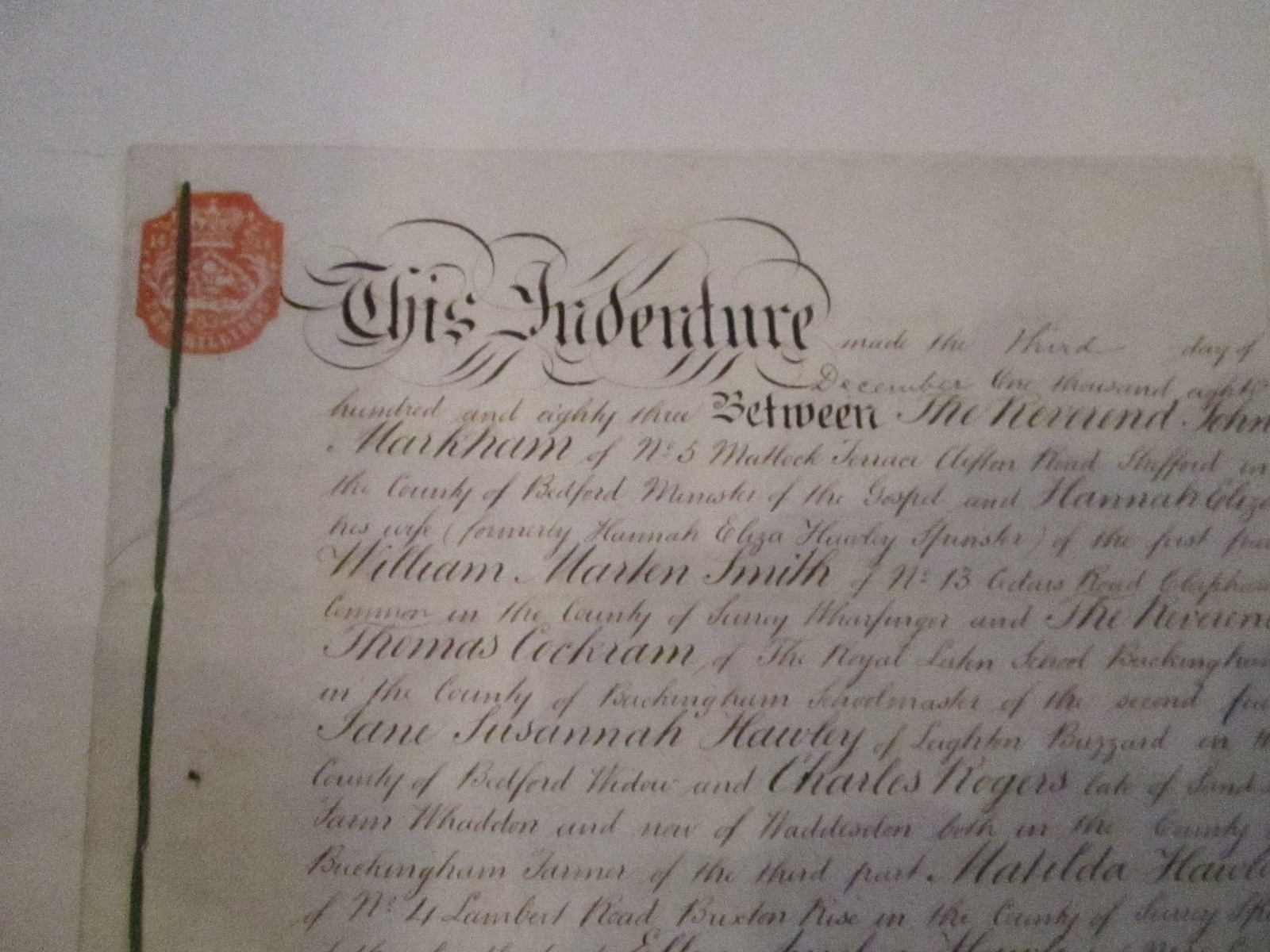 1883 LAST WILL & TESTAMENT DOCUMENT - VINTAGE STAMP - 4 PAGES - 15