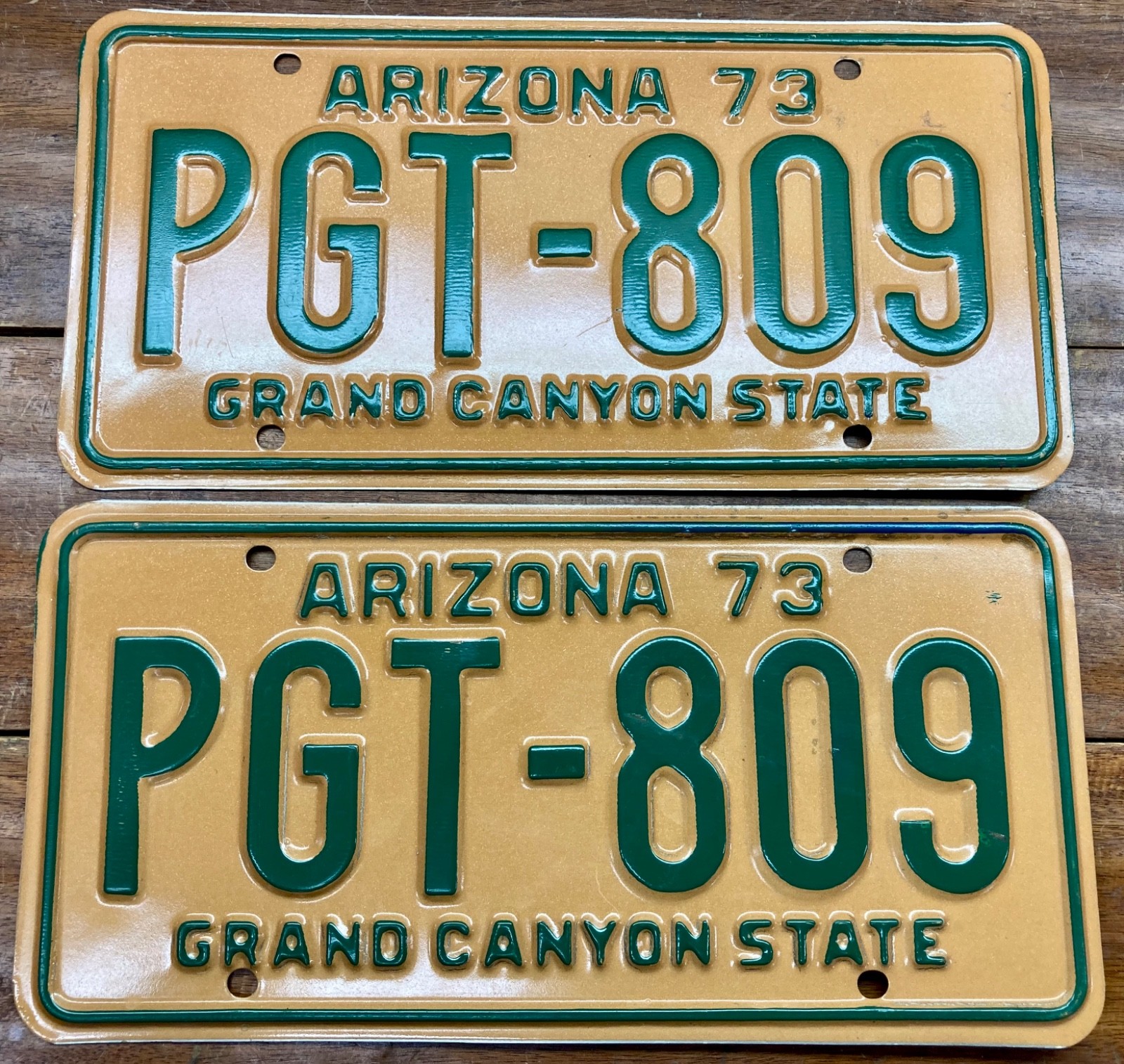 BEAUTIFUL, UNUSED 1973-1979  ARIZONA LICENSE PLATES MVD CLEAR GUARANTEE PGT 809