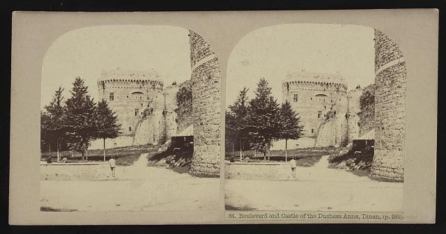 Photo:Dinan France 1850s Boulevard Castle of the Duchess Anne Stero View