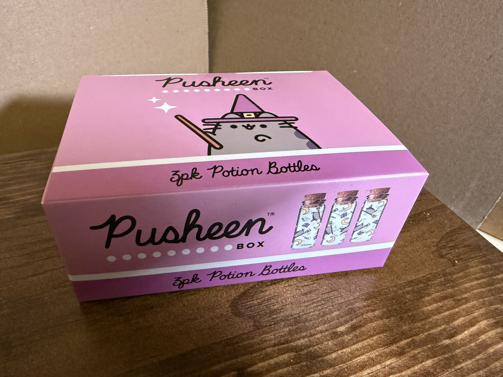 Pusheen Halloween 2024 Decorated Useable Potion Bottle Flying Broom SET of 3