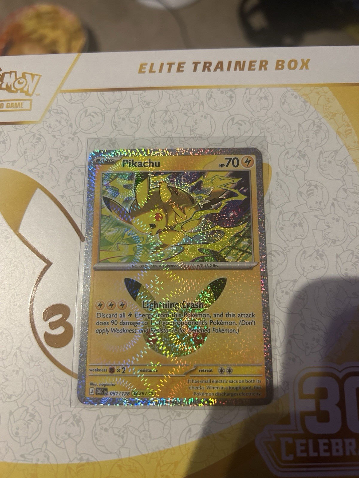 Pokémon TCG Pikachu 30th Anniversary 051/128 Near Mint