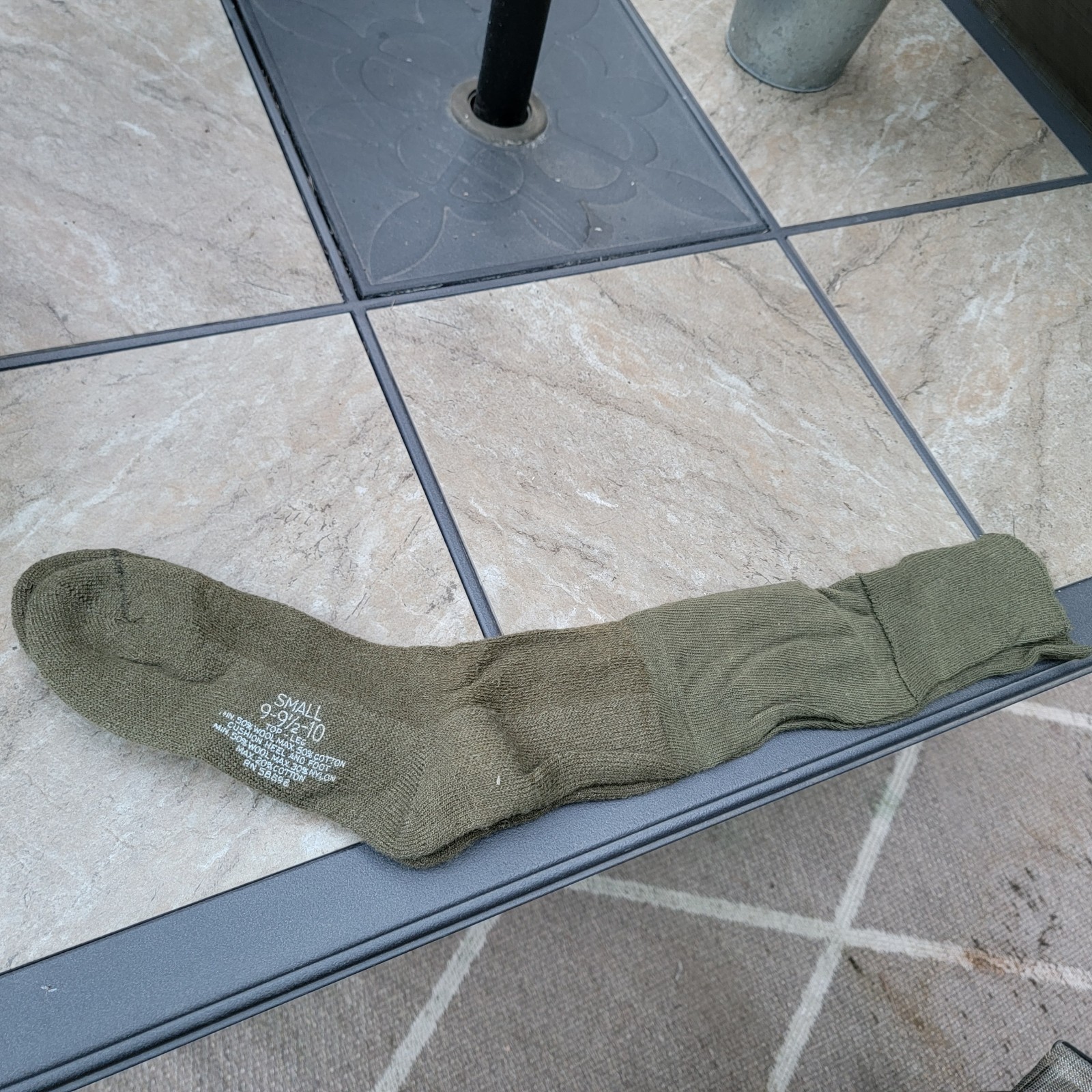 Pair VINTAGE ARMY Military Green SOCKS Nos 1980 1981 Era Small Size 9 9.5 10 