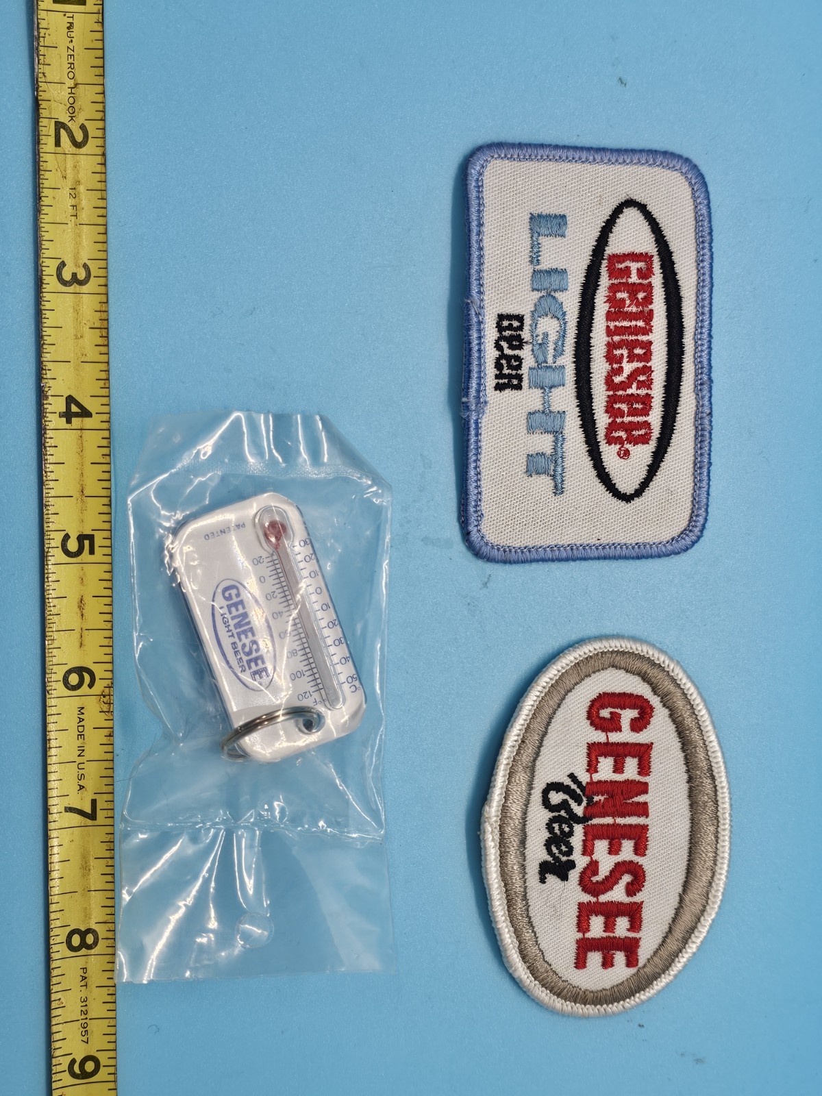Genesee Beer Patches And Thermometer Key Chain