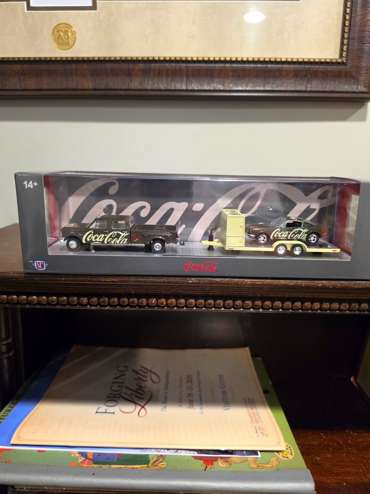 Coca-Cola M2 Machines 1990 Ford F-350 Dually & 1965 Mustang 2+2 w/ Trailer