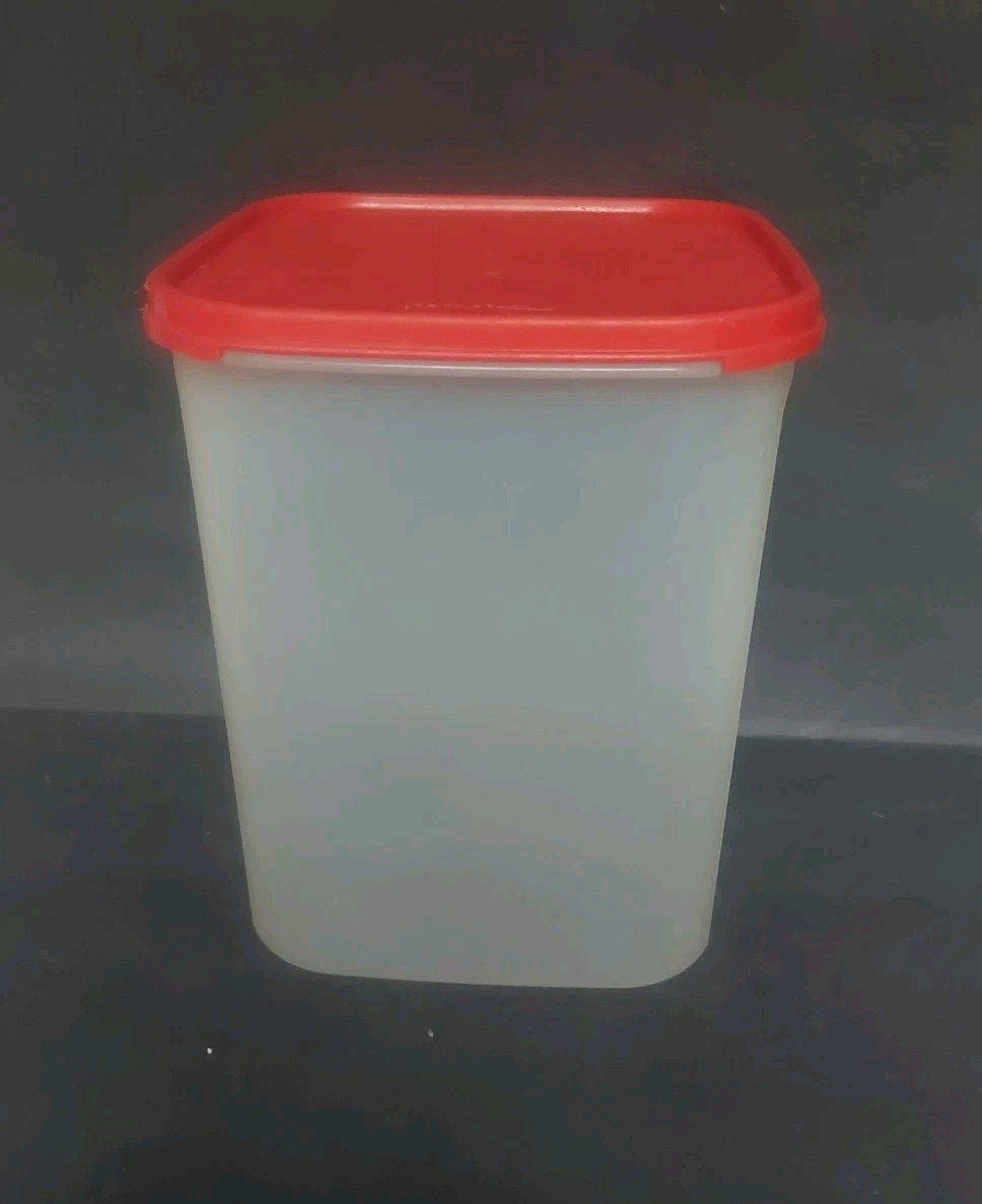Vintage Tupperware #1622 Modular Mates 4 Square Smart Saver Container Red Lid
