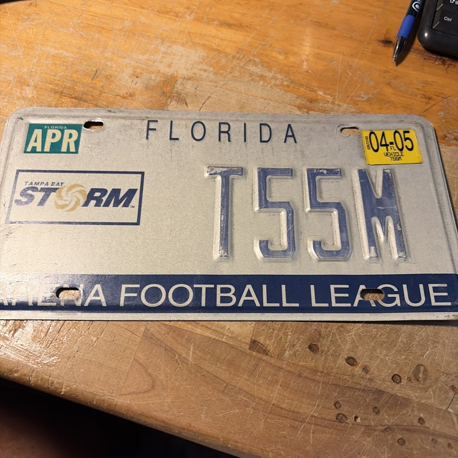 Florida actual used  Tampa Bay Storm Arena Football League License Plate