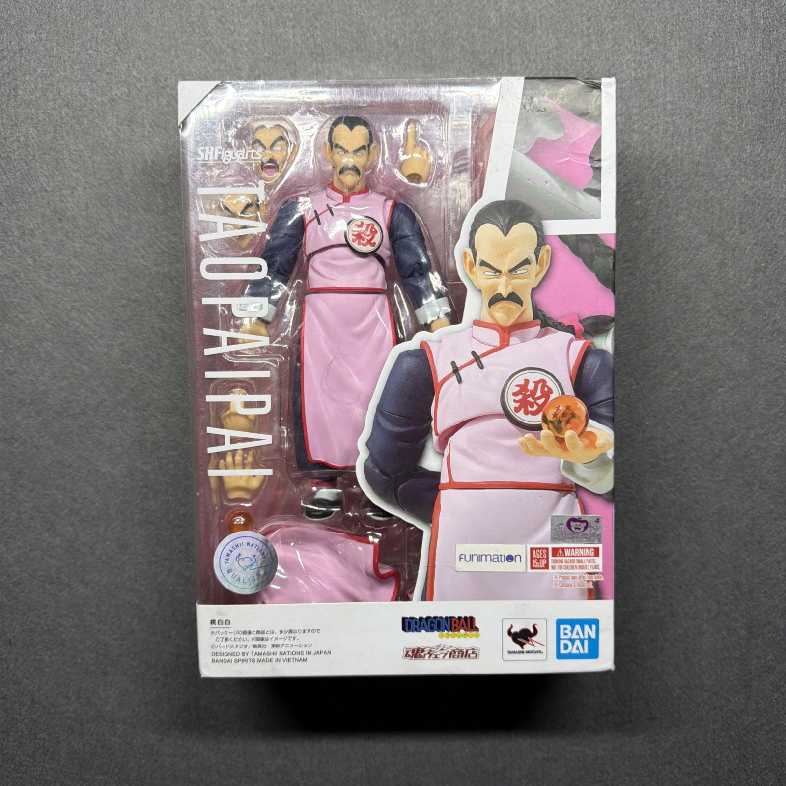 Bandai SH Figuarts Dragon Ball: Tao Pai Pai Action Figure Used Open Box