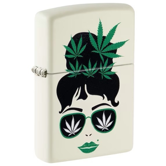 Zippo 49837 Cannabis Girl Glow in the Dark Lighter Windproof Pocket Lighter NEW