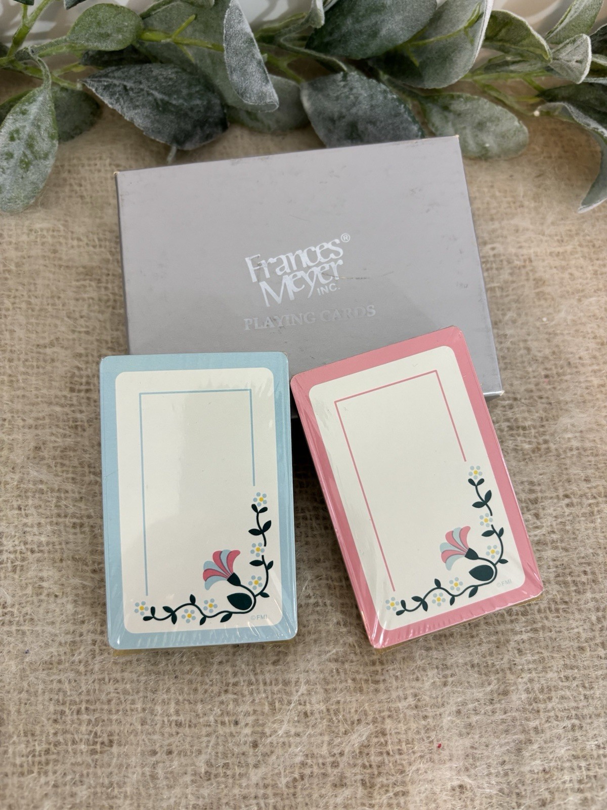 Vintage Frances Meyer Inc Double Deck Playing Cards Elegant Flowers C803 USA 