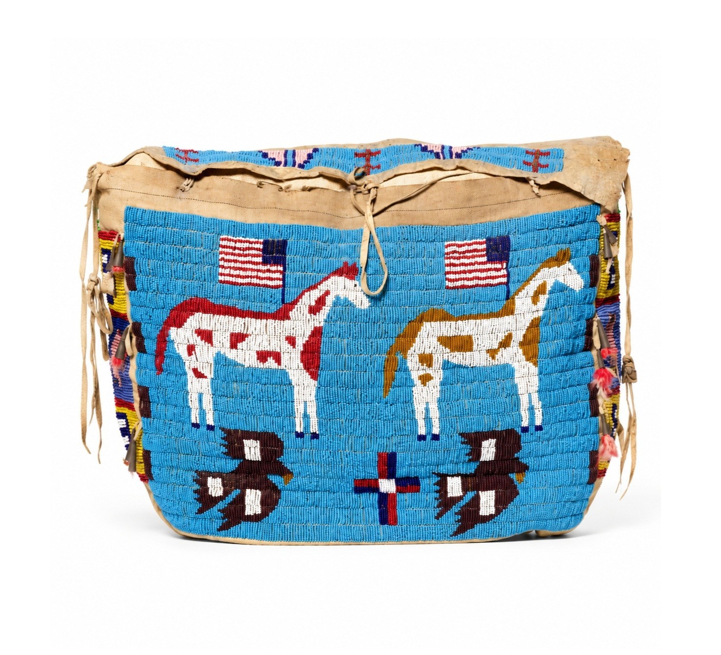 Handmade Native American Style Beaded Possible Bag Sioux Lakota Horse Tribal Art