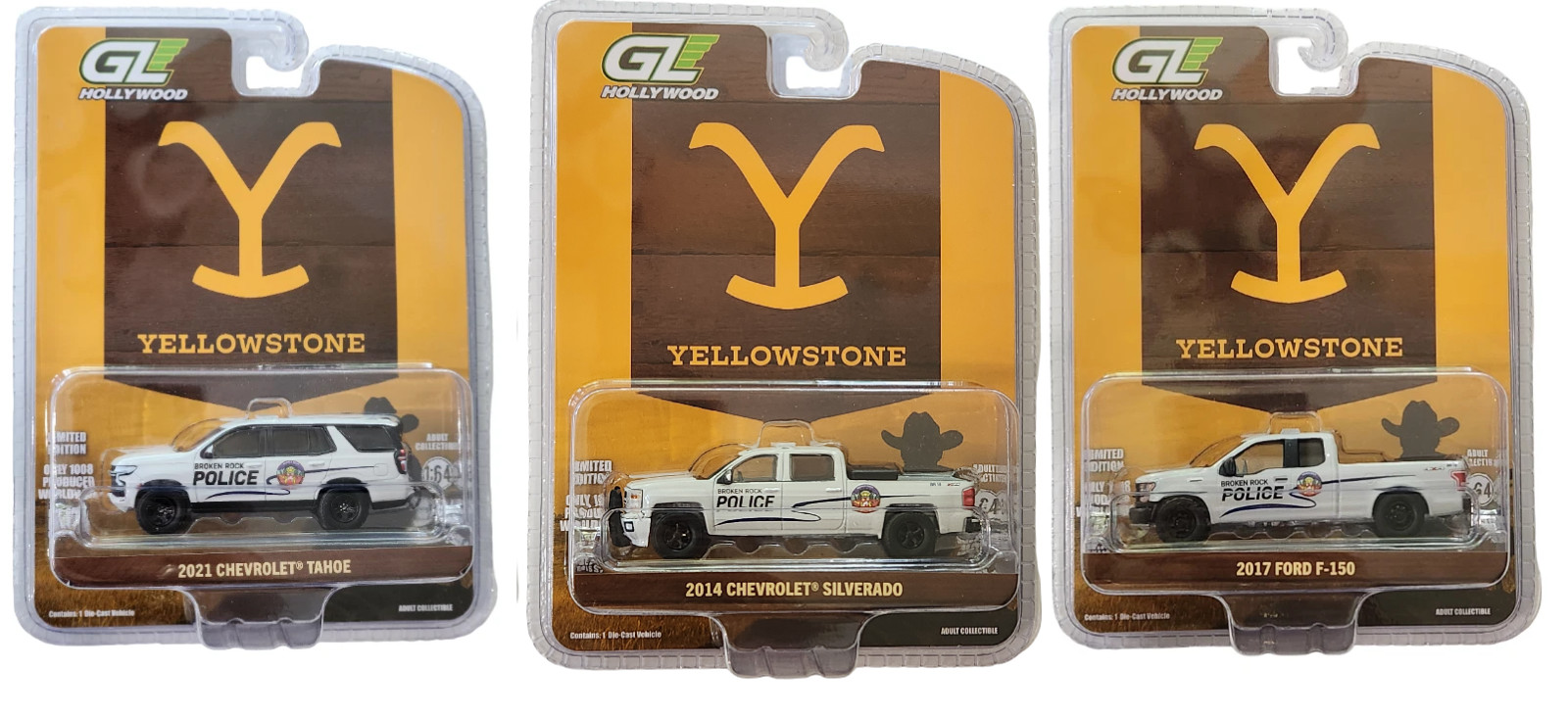 GreenLight 1:64 Broken Rock Police Set of 3 Silverado Tahoe F150 Toylandbay LE