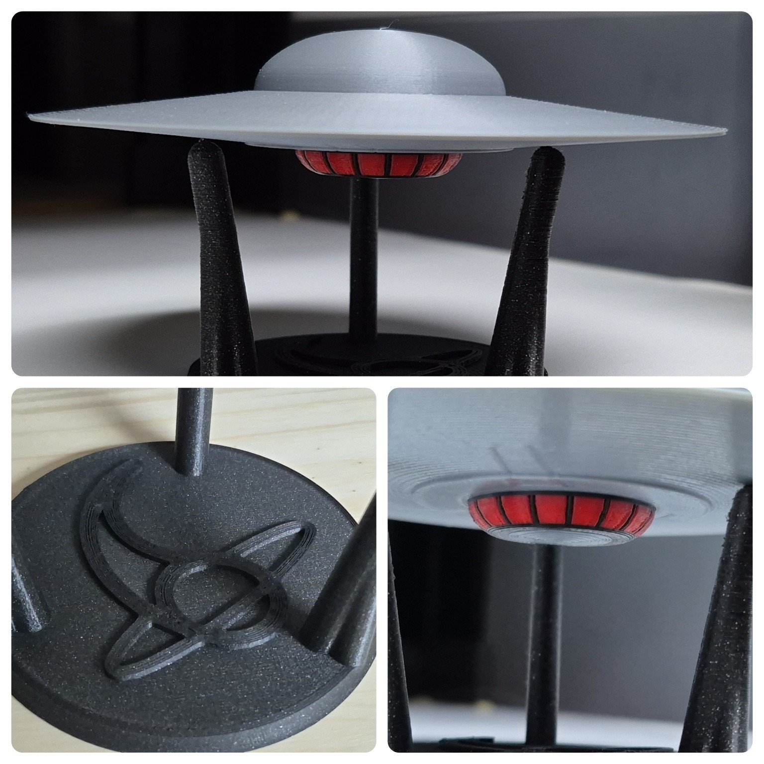 C-57D UFO/Flying Saucer (from Forbidden Planet) - Silver - In Flight - Small