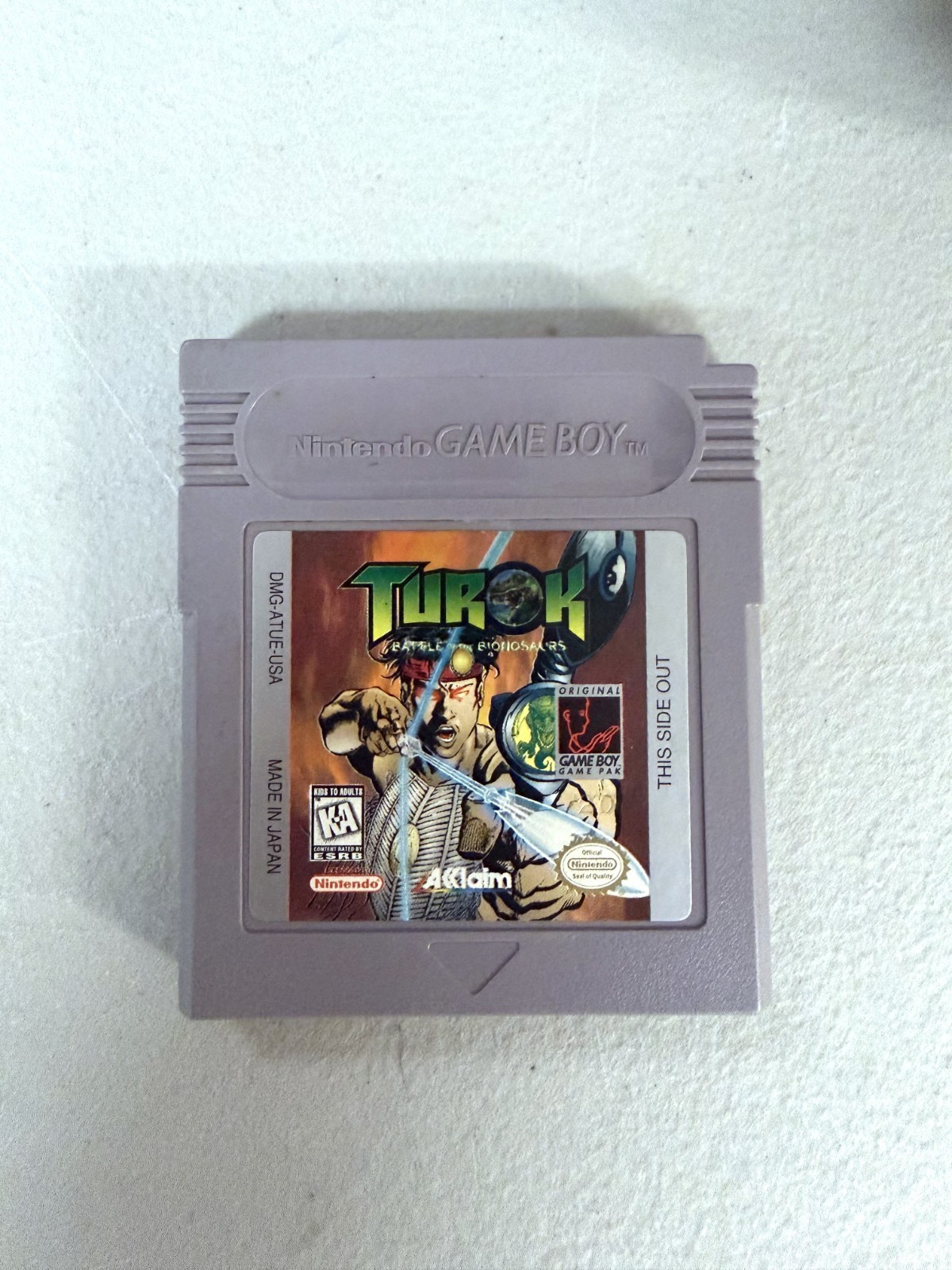 Turok: Battle of the Bionosaurs Original Nintendo Gameboy Game Tested +Authentic