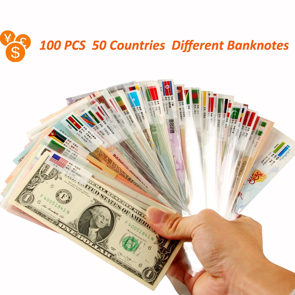100PCS Different World Banknotes UNC Currency Paper Money set From 50 Countries