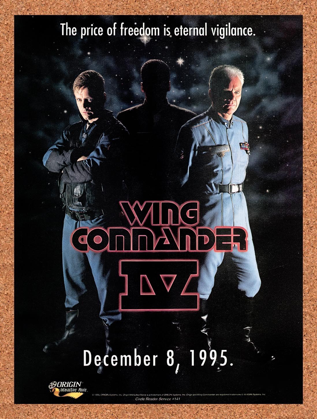 1995 Wing Commander IV PC Original Advertisement / Retro Promo v1