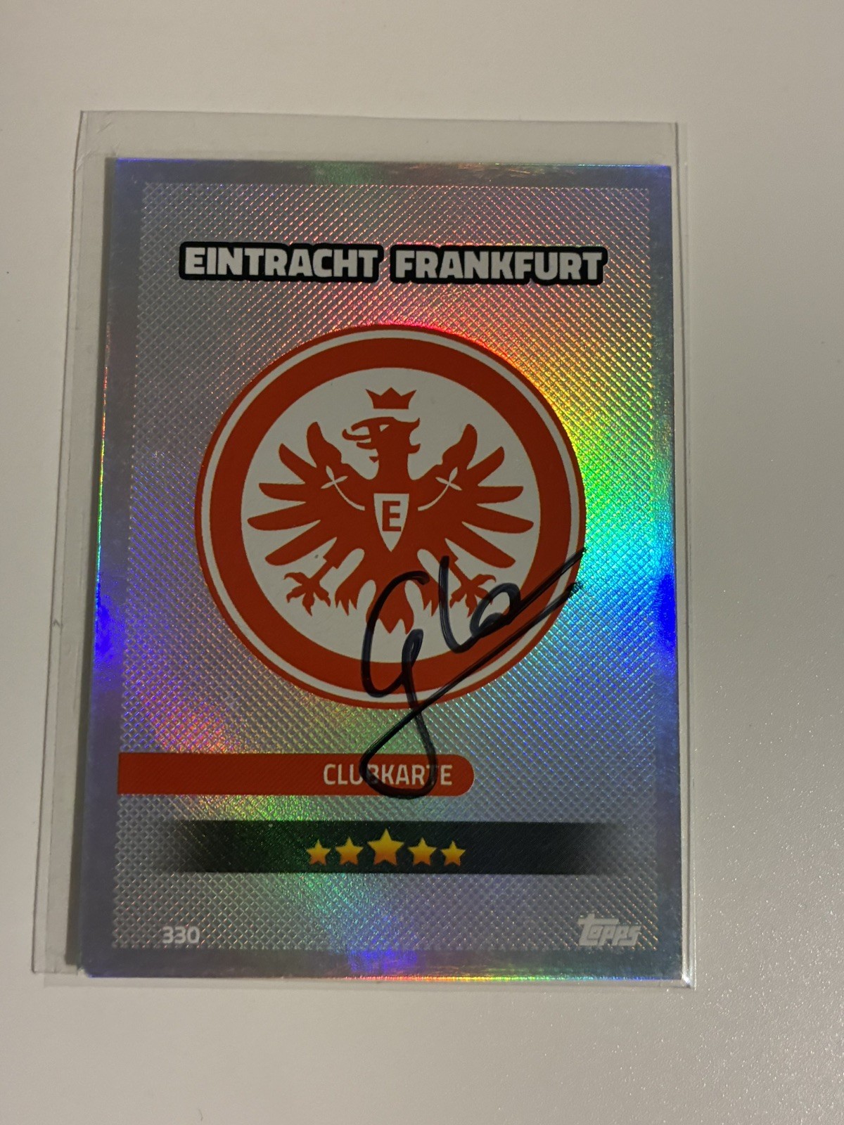 Oliver Glasner Autograph Topps Match Attax Bundesliga Signed Logo Frankfurt