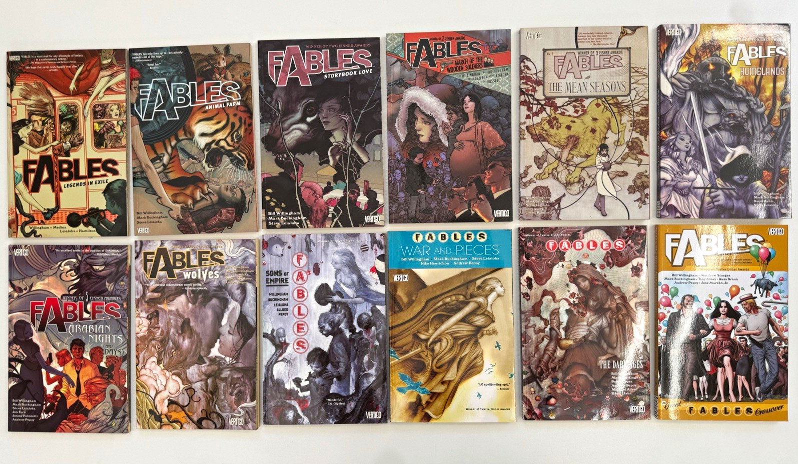Fables Vertigo Trade Paperback Lot Vol. 1-13 (missing volume 10)