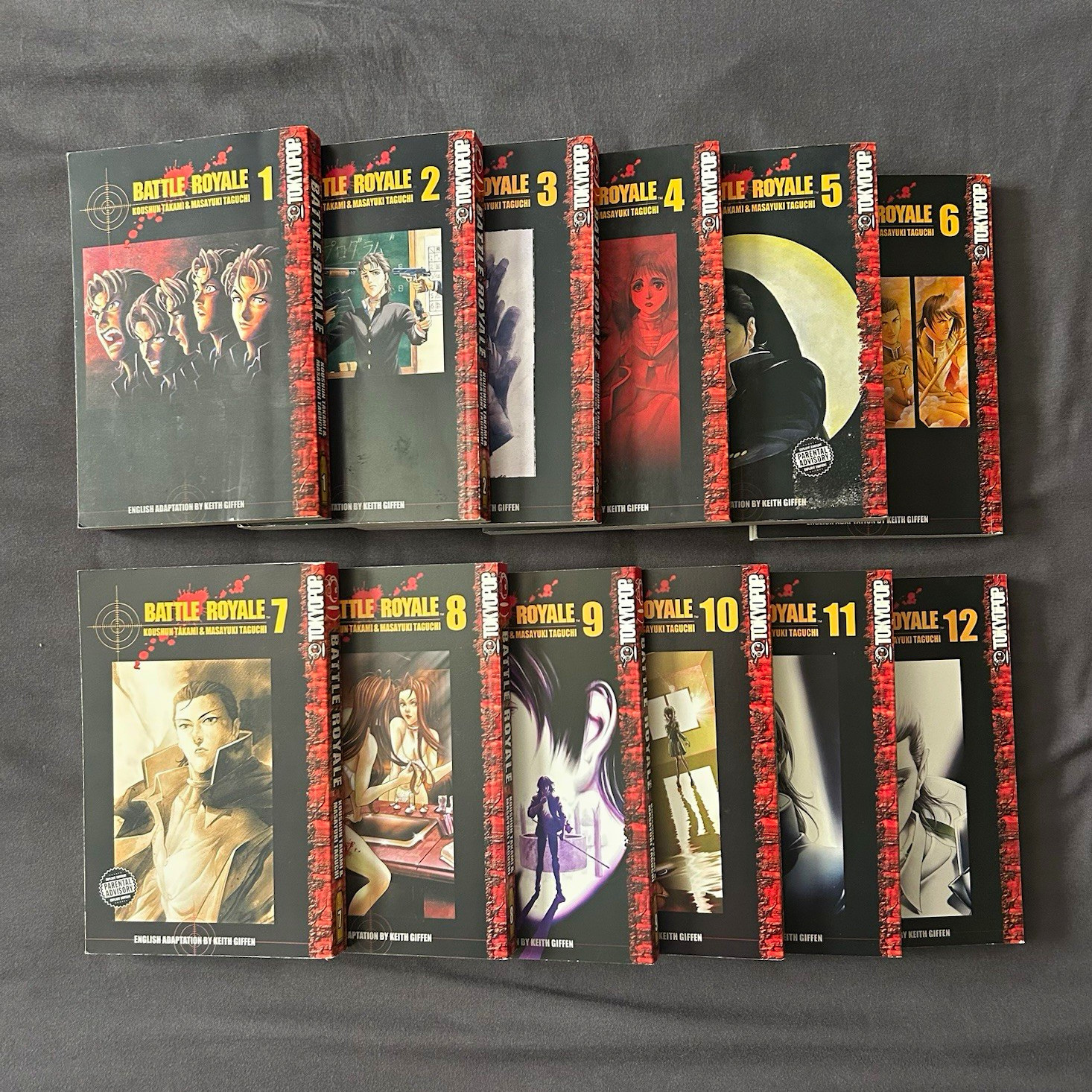 OOP Tokyopop Battle Royale English Manga Lot Vol 1-12 Trade Paperback