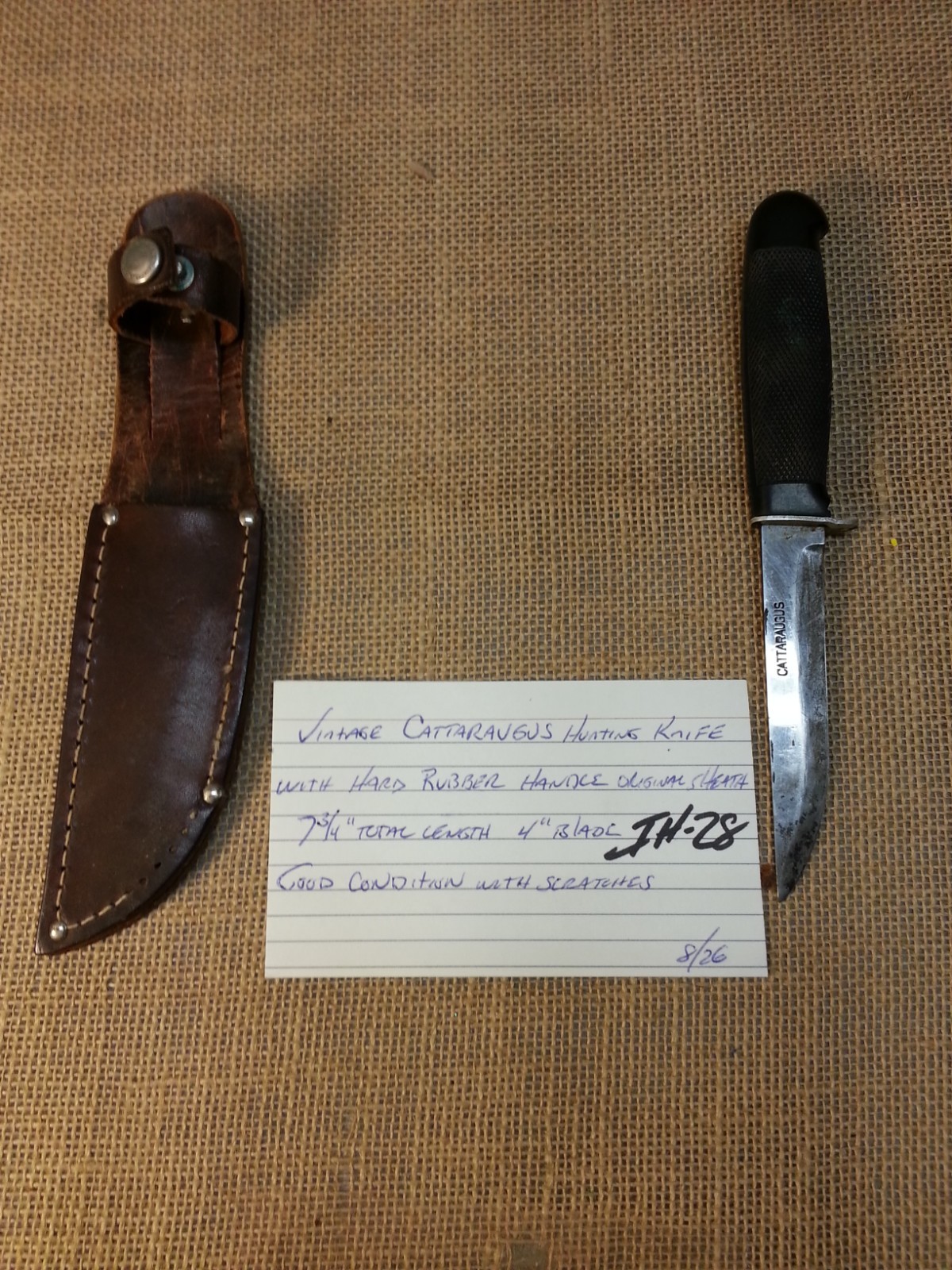 Vintage Cattaraugus Hunting Knife with the Hard Rubber Handle Original Sheath