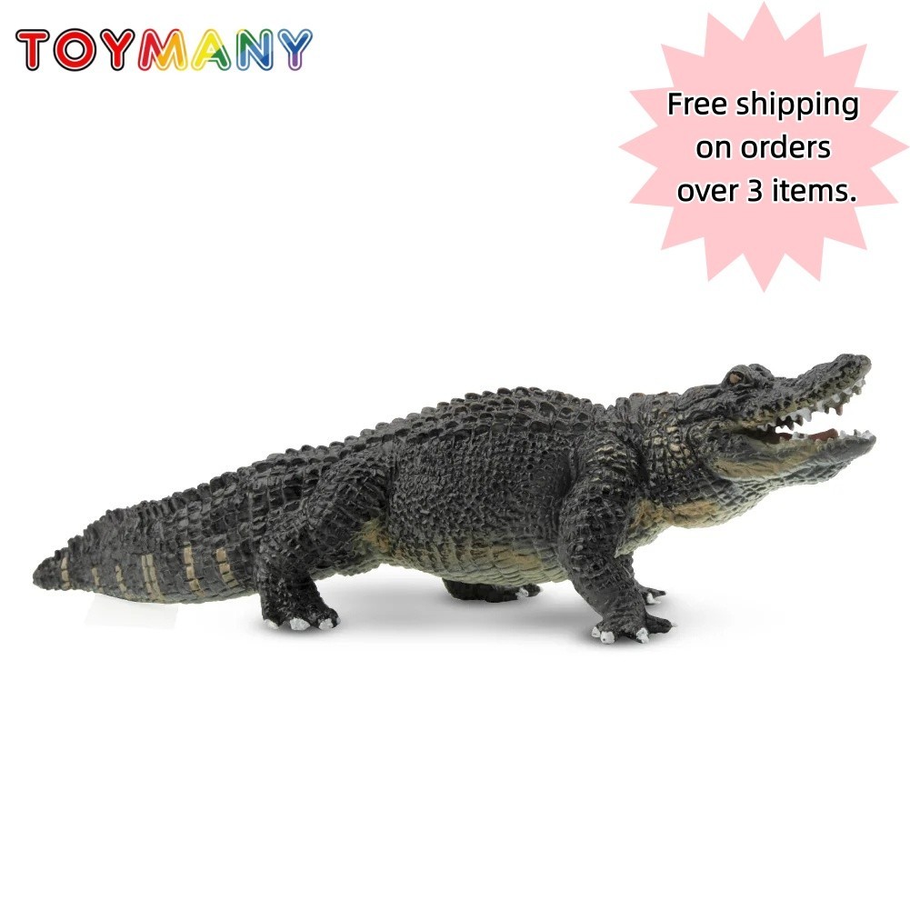 TOYMANY Alligator Figurine Realistic Crocodile Wildlife Animal Model Collectible