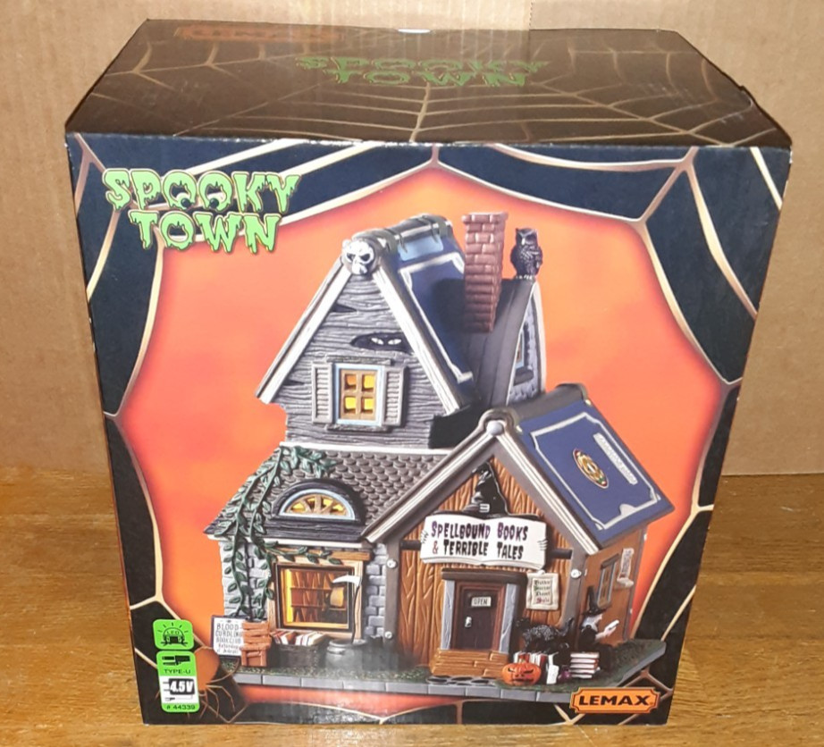2025 LEMAX SPOOKY TOWN SPELLBOUND BOOKS & TERRIBLE TALES LIGHTED HOUSE 55309