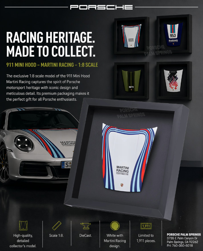 Porsche 1:8  Scale Martini 911 mini bonnet WAP0290810SMHM
