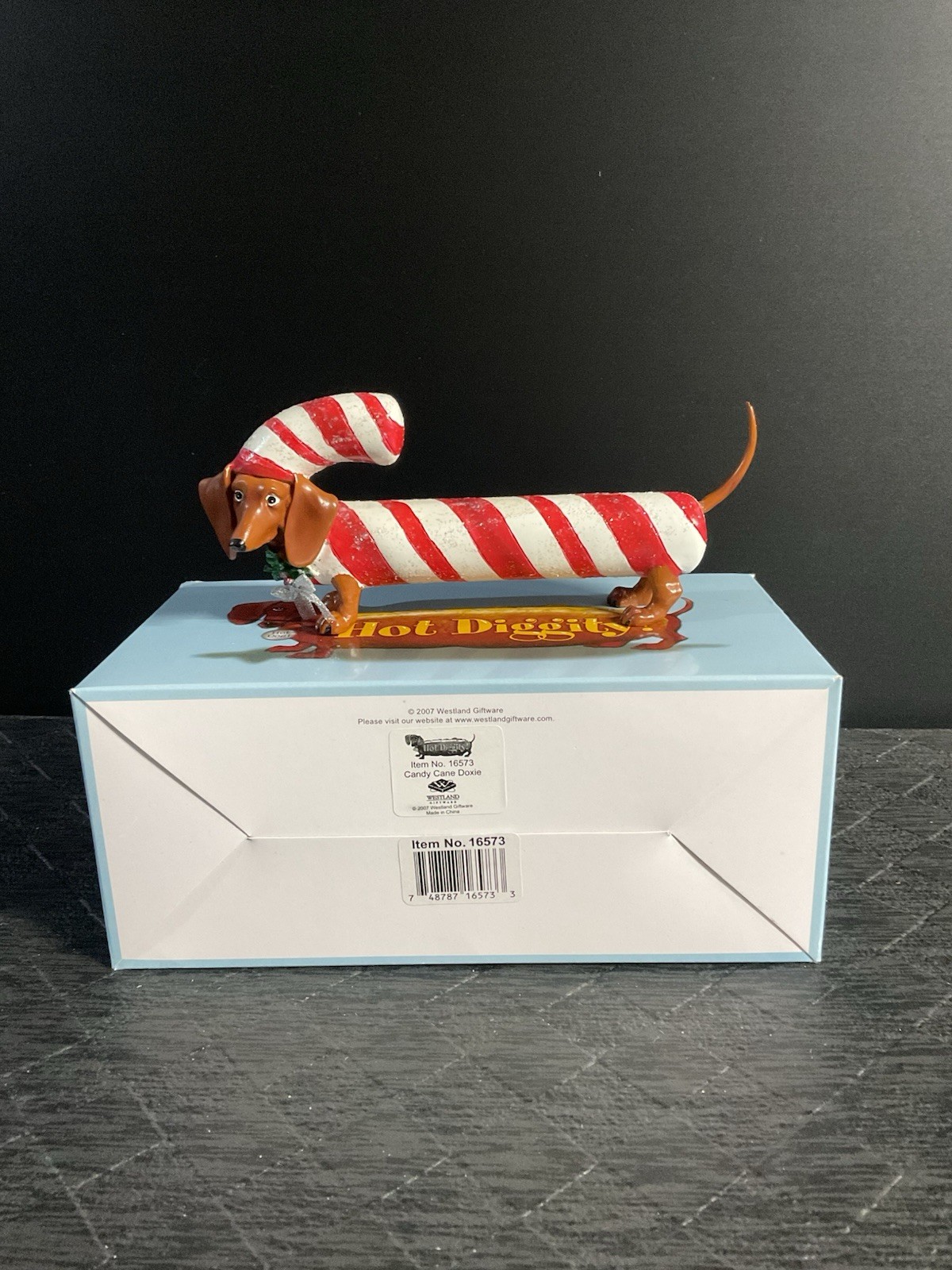 Westland Hot Diggity Dog 16573 Candy Cane Doxie Weiner Dachshund