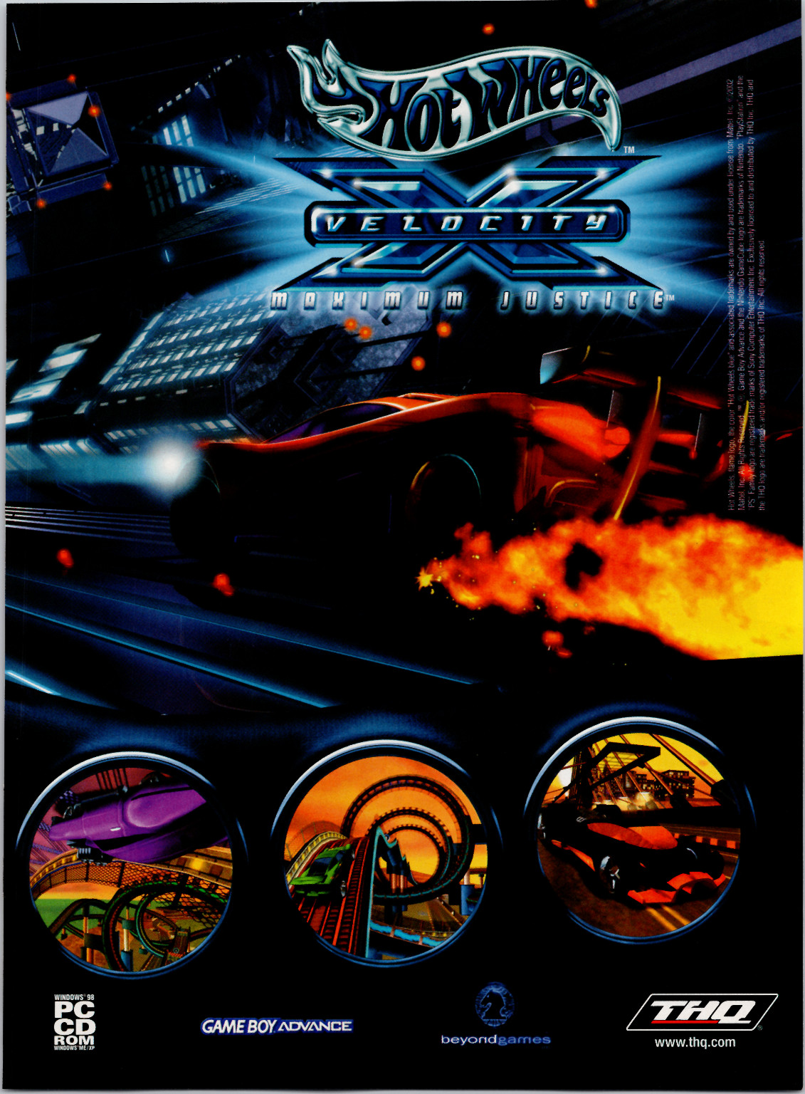 Hot Wheels Velocity X Maximum Justice 2002 PC GBA Magazine Video Game Ad