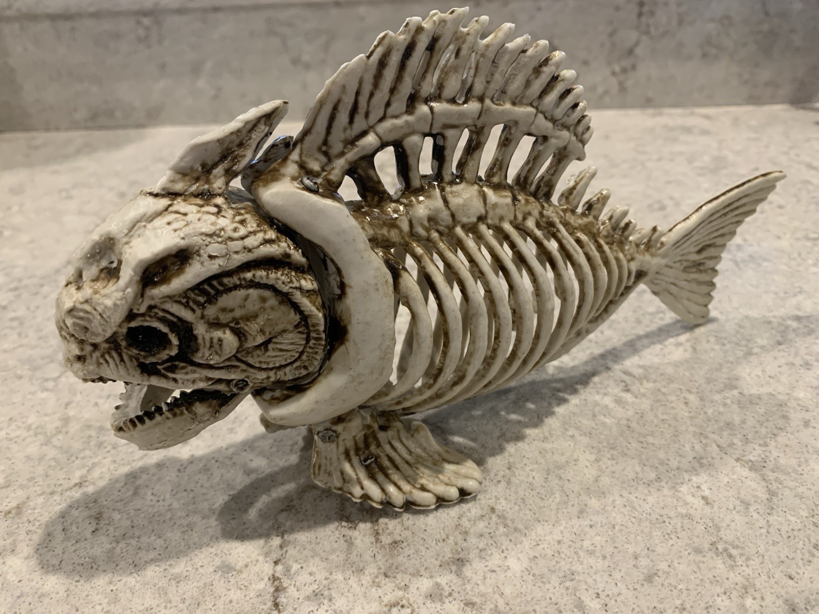 Killer Piranha Fish Skeleton Halloween Decor Decoration Bones Prop Posable Mouth