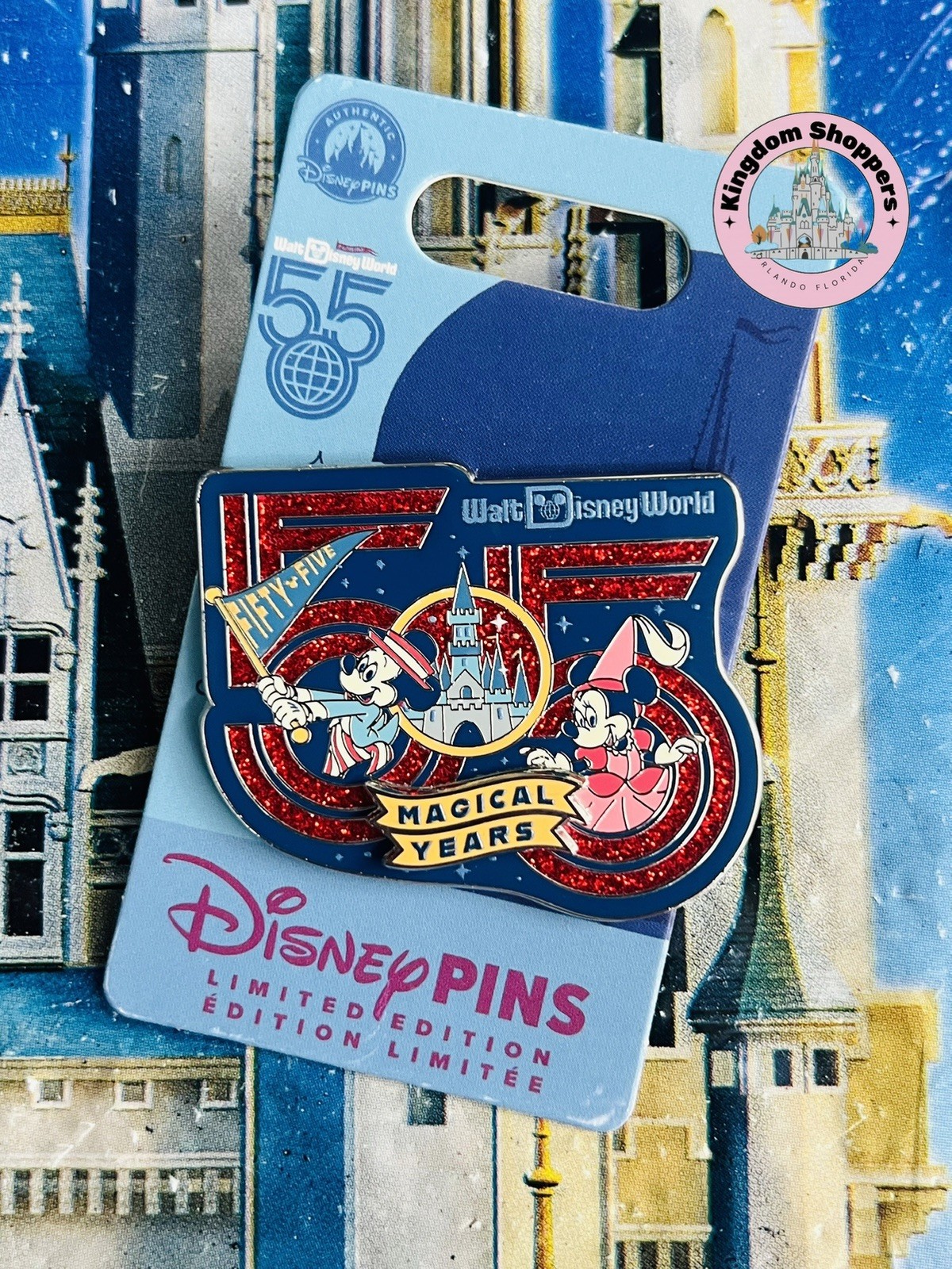 2026 Disney Parks Walt Disney World 55th Anniversary Mickey & Minnie LE 5000 Pin